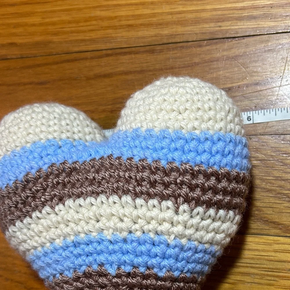 Crochet Flower and Heart Pillow Set